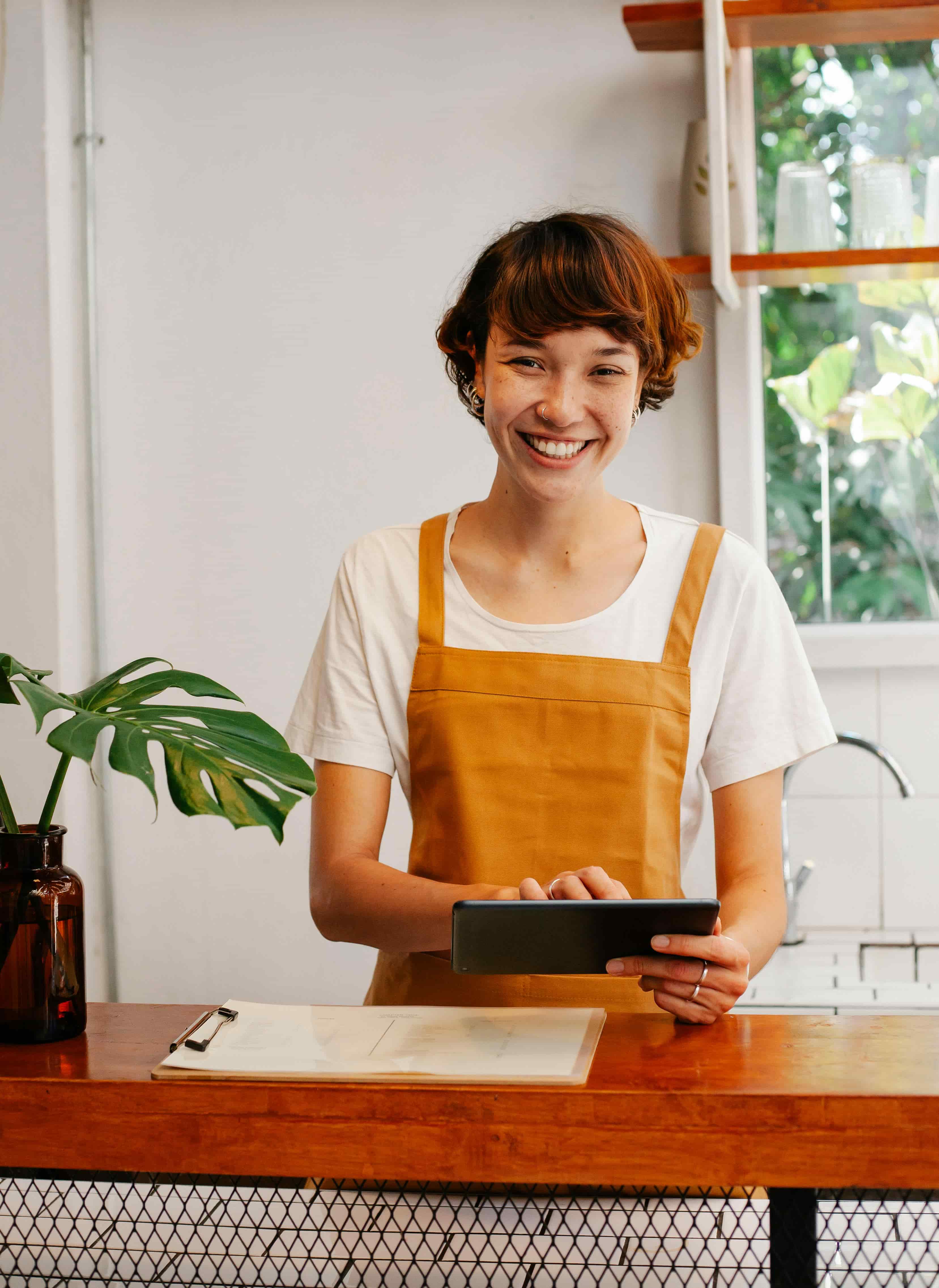 Happy business owner